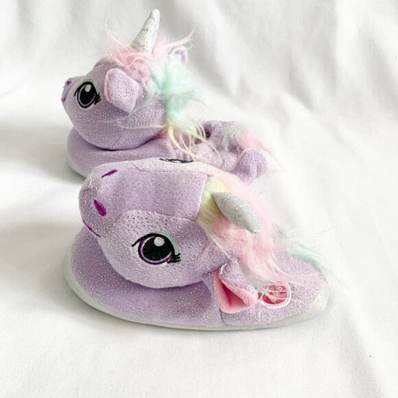 5/$25 NWOT Build a bear purple unicorn house slippers booties - small‎ (10-11) - Picture 2 of 6